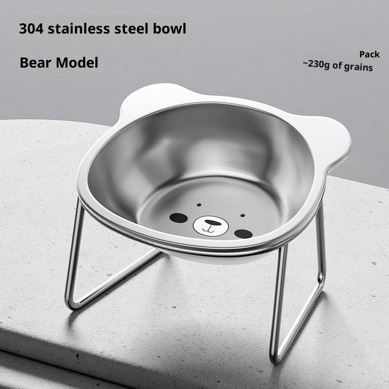 Stainless Steel Pet Height Increasing Neck Support Rack Cat Bowl - Dr Excelencia Pet Botique