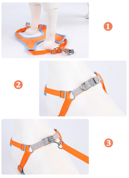 Dog Harness Cat Harness Reflective Dogs Leashs Soft Mesh Chest Strap - Dr Excelencia Pet Botique