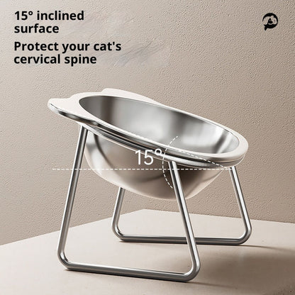 Stainless Steel Pet Height Increasing Neck Support Rack Cat Bowl - Dr Excelencia Pet Botique