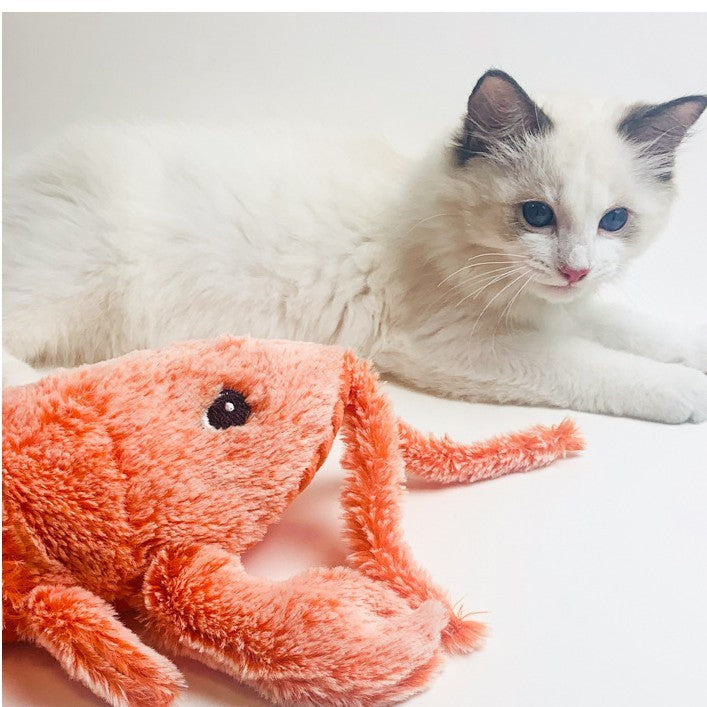 Pet Toys Electric Jumping Shrimp USB Charging Simulation Lobster Funny Cat Plush Pets Toy - Dr Excelencia Pet Botique