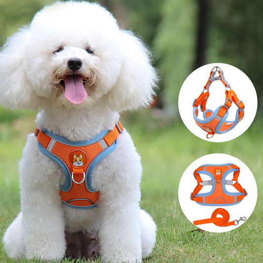 Dog Harness Cat Harness Reflective Dogs Leashs Soft Mesh Chest Strap - Dr Excelencia Pet Botique