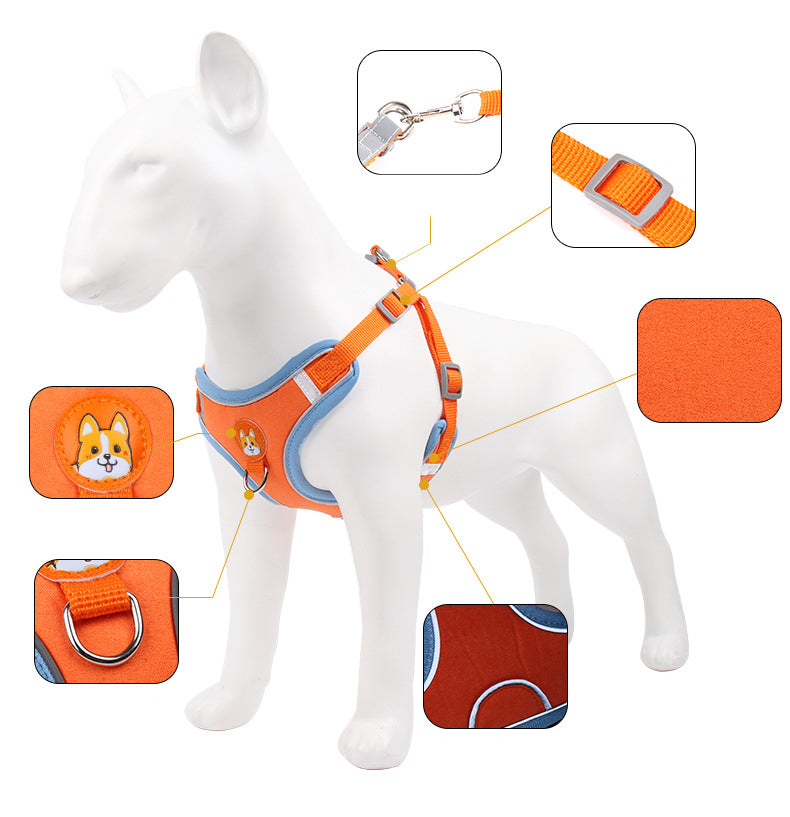 Dog Harness Cat Harness Reflective Dogs Leashs Soft Mesh Chest Strap - Dr Excelencia Pet Botique