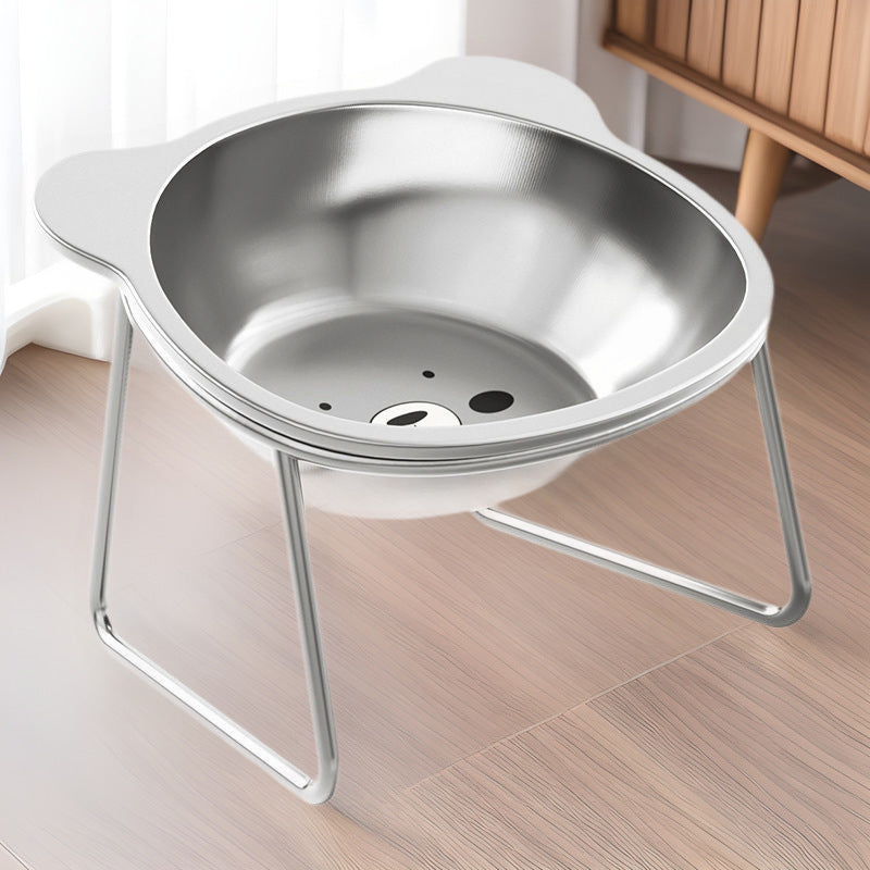 Stainless Steel Pet Height Increasing Neck Support Rack Cat Bowl - Dr Excelencia Pet Botique