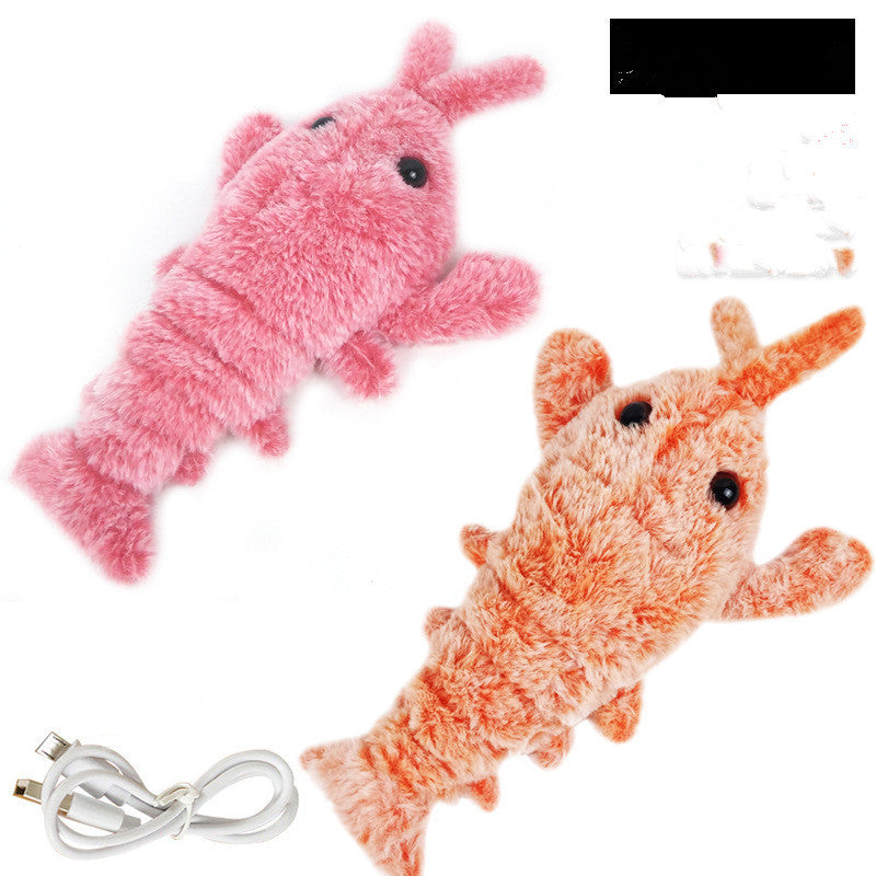 Pet Toys Electric Jumping Shrimp USB Charging Simulation Lobster Funny Cat Plush Pets Toy - Dr Excelencia Pet Botique