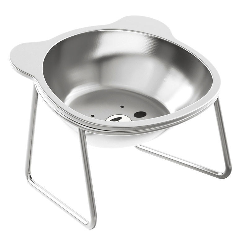 Stainless Steel Pet Height Increasing Neck Support Rack Cat Bowl - Dr Excelencia Pet Botique